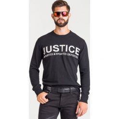 SWETER Just Cavalli. Czarne swetry męskie xl, z kaszmiru, z okrągłym kołnierzem. Za 749,40 zł.