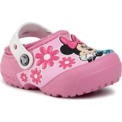 Klapki CROCS - Crocsfl Minnie Mouse Lnd Clg K 205954 Pink Lemonade. Różowe sandały dziewczęce Crocs, z futra. W wyprzedaży za 169,00 zł.
