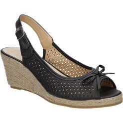 Sandały american sm140702-3l. Czarne espadryle damskie American, bez wzorów, ze skóry ekologicznej, bez obcasa, bez zapięcia. Za 79,99 zł.