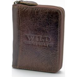 Portfel męski Wild things Only Zipper Around Brązowy. Czarne portfele męskie marki Wild, ze skóry. Za 69,00 zł.