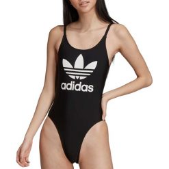 Adidas Trefoil Wmns Swimsuit ED7537. Czarne stroje kąpielowe damskie Adidas, bez wzorów, z elastanu. W wyprzedaży za 129,99 zł.