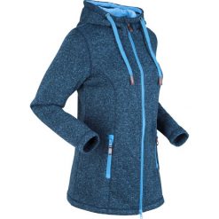 Bluza rozpinana z polaru, długi rękaw bonprix ciemnoniebiesko-błękitny. Niebieskie bluzy damskie bonprix, bez wzorów, z polaru, z długim rękawem, długie, bez kaptura. Za 129,99 zł.