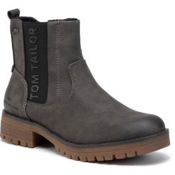 Trapery TOM TAILOR - 7991005 Coal. Szare trapery damskie Tom Tailor, ze skóry ekologicznej, bez obcasa, bez zapięcia. Za 259,00 zł.