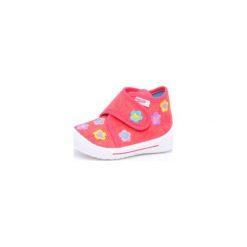 Superfit Girls Kapcie Bully Blumen fire - czerwony - Gr.Moda (6 - 24 miesięcy ). Czerwone buciki niemowlęce marki Superfit, z bawełny. Za 109,00 zł.