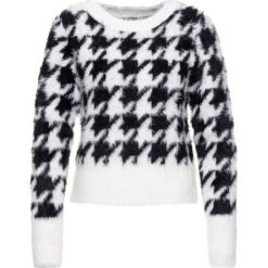 Sweter Guess W94R0B Z2IP0. Białe swetry damskie Guess, m, z aplikacjami, z nylonu, klasyczne, bez rękawów, bez kaptura. W wyprzedaży za 229,00 zł.