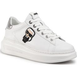 Sneakersy KARL LAGERFELD - KL62530 White Lthr W/Silver. Białe półbuty damskie KARL LAGERFELD, ze skóry. Za 739,00 zł.