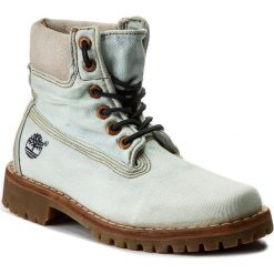 Trapery TIMBERLAND - Ltd Fabric 6 In Lt A1G83 Denim. Niebieskie trapery damskie Timberland, ze skóry, bez obcasa, bez zapięcia. W wyprzedaży za 439,00 zł.