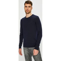 Calvin Klein - Sweter. Niebieskie swetry klasyczne męskie marki Calvin Klein, s, z wełny, z okrągłym kołnierzem. W wyprzedaży za 319,90 zł.