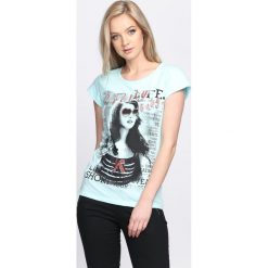 Bluzki damskie: Miętowy T-shirt Pretty Baby