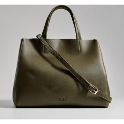 Torba shopper z odpinanym paskiem - Khaki. Brązowe torby damskie na zakupy Mohito, bez wzorów, bez dodatków. Za 89,99 zł.