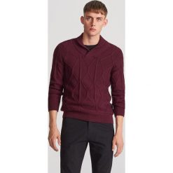 Strukturalny sweter z kołnierzem - Fioletowy. Fioletowe swetry męskie Reserved, s, bez wzorów, bez kołnierzyka, bez kaptura. Za 139,99 zł.