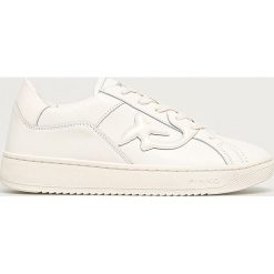 Pinko - Buty skórzane. Białe buty sportowe damskie Pinko, bez wzorów, ze skóry, sportowe. Za 699,90 zł.