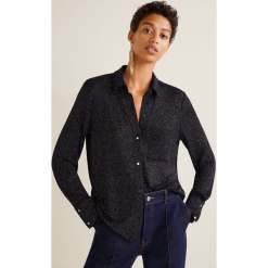 Mango - Bluzka. Szare bluzki asymetryczne Mango, l, z elastanu, casualowe. Za 139,90 zł.