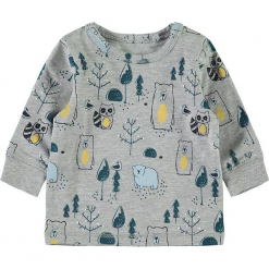 Koszulka "Seb" w kolorze szarym. Szare t-shirty chłopięce z długim rękawem Name it Baby, z bawełny. W wyprzedaży za 29,95 zł.