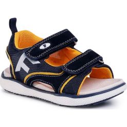 Sandały NATURINO - Falcotto by Naturino Atalyn 0011500846.01.1C67 M Navy. Niebieskie sandały chłopięce Naturino, ze skóry, bez zapięcia. W wyprzedaży za 229,00 zł.