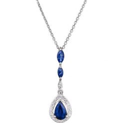 Złoty naszyjnik z diamentową zawieszką. Szare naszyjniki damskie Diamond & Co, z szafirem, złote. W wyprzedaży za 791,95 zł.