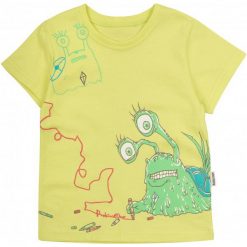 Garnamama T-Shirt Chłopięcy Snail 104 Zielony. Zielone t-shirty chłopięce marki Garnamama, z nadrukiem. Za 29,00 zł.