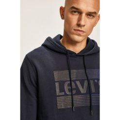 Levi's - Bluza. Niebieskie bluzy męskie Levi's®, s, z aplikacjami, z bawełny, z kapturem, bez rękawów, z kapturem. W wyprzedaży za 189,90 zł.