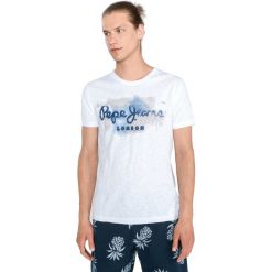 Pepe Jeans Golders Koszulka Biały. Białe podkoszulki męskie Pepe Jeans, l, z nadrukiem, z bawełny, bez kołnierzyka, z krótkim rękawem, krótkie. Za 137,95 zł.