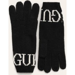Guess Jeans - Rękawiczki. Szare rękawiczki damskie Guess Jeans, z aplikacjami, z poliesteru. Za 189,90 zł.