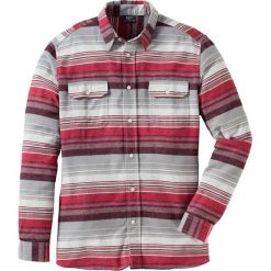 Koszula flanelowa Regular Fit bonprix szaro-czerwony w paski. Szare koszule męskie na spinki bonprix, m, w paski. Za 69,99 zł.