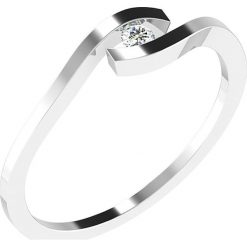 Złoty pierścionek z diamentem. Szare pierścionki damskie marki Diamant Vendôme, z diamentem, złote. W wyprzedaży za 429,95 zł.