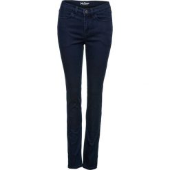 Dżinsy ocieplane superstretch SLIM bonprix ciemnoniebieski. Niebieskie jeansy damskie bonprix, bez wzorów, z jeansu. Za 49,99 zł.