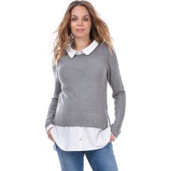 Swetry klasyczne damskie: Seraphine Sweter grey/white
