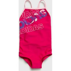 Adidas Performance - Strój kąpielowy dziecięcy 92-170 cm. Różowe stroje kąpielowe dziewczęce marki adidas Performance, bez wzorów, z elastanu. Za 119,90 zł.