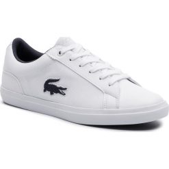 Tenisówki LACOSTE - Lerond 219 1 Cuj 737CUJ0016042 Wht/Nvy. Białe trampki dziewczęce Lacoste, z gumy, na sznurówki. W wyprzedaży za 179,00 zł.