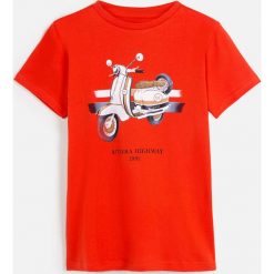 Mayoral - T-shirt dziecięcy 128-166 cm. Czerwone t-shirty chłopięce Mayoral, z nadrukiem, z bawełny, bez rękawów. Za 69,90 zł.