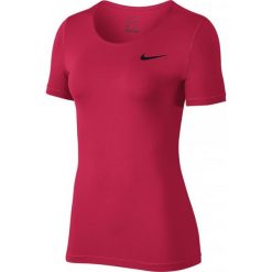 KOSZULKA PRO TOP. Czerwone koszulki damskie Nike, l, bez wzorów, bez kołnierzyka. W wyprzedaży za 79,99 zł.
