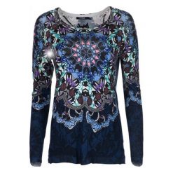 Desigual Sweter Damski Munich S, Ciemnoniebieski. Szare swetry damskie Desigual, s, bez wzorów, z materiału, z długim rękawem, długie, bez kaptura. W wyprzedaży za 277,00 zł.