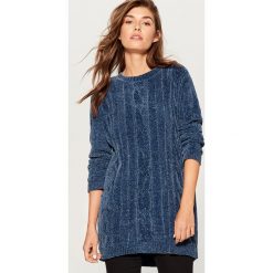 Szenilowy sweter z warkoczowym splotem - Niebieski. Niebieskie bez kategorii Mohito, s, ze splotem. Za 119,99 zł.