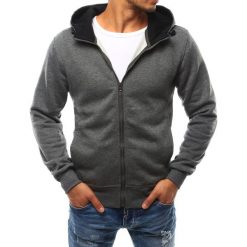 Bluzy męskie: Bluza męska z kapturem rozpinana antracytowa (bx2401)