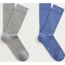 Mango Man - Skarpety POINT (2-pack). Szare skarpetki męskie Mango Man, bez wzorów, z elastanu. Za 49,90 zł.