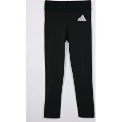 Adidas Performance - Legginsy dziecięce 110-170 cm. Czarne spodnie dziewczęce marki adidas Performance, bez wzorów, z bawełny. W wyprzedaży za 89,90 zł.