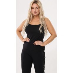 Czarna Koszulka My Body. Czarne koszulki damskie marki Born2be, xl, z aplikacjami, z dzianiny, z okrągłym kołnierzem. Za 19,99 zł.