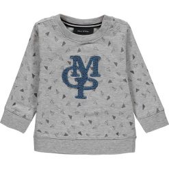 Bluza w kolorze szarym. Szare bluzy niemowlęce Marc O'Polo Junior, z haftami, z bawełny, bez rękawów, bez kaptura. W wyprzedaży za 72,95 zł.