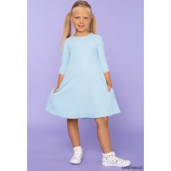 Sukienka trapezowa, model 24, j.niebieski. Niebieskie sukienki dziewczęce marki Pakamera, z tkaniny, eleganckie. Za 89,00 zł.