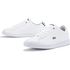LACOSTE CARNABY EVO > 733SPJ1003042. Buty sportowe damskie Lacoste, bez wzorów, ze skóry, sportowe, tenisowe, Lacoste Carnaby Evo. W wyprzedaży za 239,99 zł.