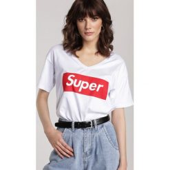 Biały T-shirt Taphis. Białe t-shirty damskie Renee, s, z nadrukiem, sportowe, z kontrastowym kołnierzykiem. Za 49,99 zł.