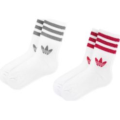 Zestaw 2 par wysokich skarpet damskich adidas - Mid Cut Glt Sck ED5906 White/Enepnk/Silvmt. Białe skarpetki damskie Adidas, bez wzorów, z elastanu. W wyprzedaży za 39,00 zł.