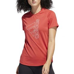 ADIDAS BADGE OF SPORT T-SHIRT > FQ1990. Bluzki sportowe damskie Adidas, l, z aplikacjami, z poliesteru, z okrągłym kołnierzem, z krótkim rękawem, krótkie, bez kaptura, climalite (adidas). Za 99,99 zł.