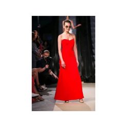Sukienka Maxi Red. Czerwone sukienki damskie Nat fashion room, na co dzień, bez wzorów, z materiału, eleganckie, bez kołnierzyka, z długim rękawem, długie, maxi, proste. Za 580,00 zł.