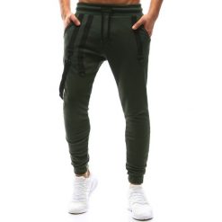 Joggery męskie: Spodnie męskie joggery khaki (ux1143)