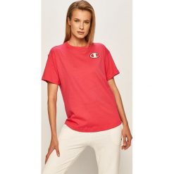 Champion - T-shirt. Białe bluzki damskie Champion, s, z aplikacjami, z bawełny, casualowe, z okrągłym kołnierzem. W wyprzedaży za 139,90 zł.