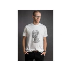 T - shirt męski, biały - głowa. Białe t-shirty męskie Organic shapes, xl, z nadrukiem, klasyczne, z klasycznym kołnierzykiem. Za 139,00 zł.