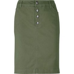 Spódnica z plisą guzikową bonprix ciemny khaki. Zielone spódniczki damskie bonprix, bez wzorów, plisowane. Za 69,99 zł.