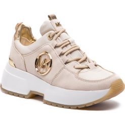 Sneakersy MICHAEL MICHAEL KORS - Cosmo Trainer 43R9CSFS1S Lt Cream. Brązowe półbuty damskie MICHAEL Michael Kors, bez wzorów, z zamszu, bez obcasa, na płaskiej podeszwie, bez zapięcia. Za 869,00 zł.